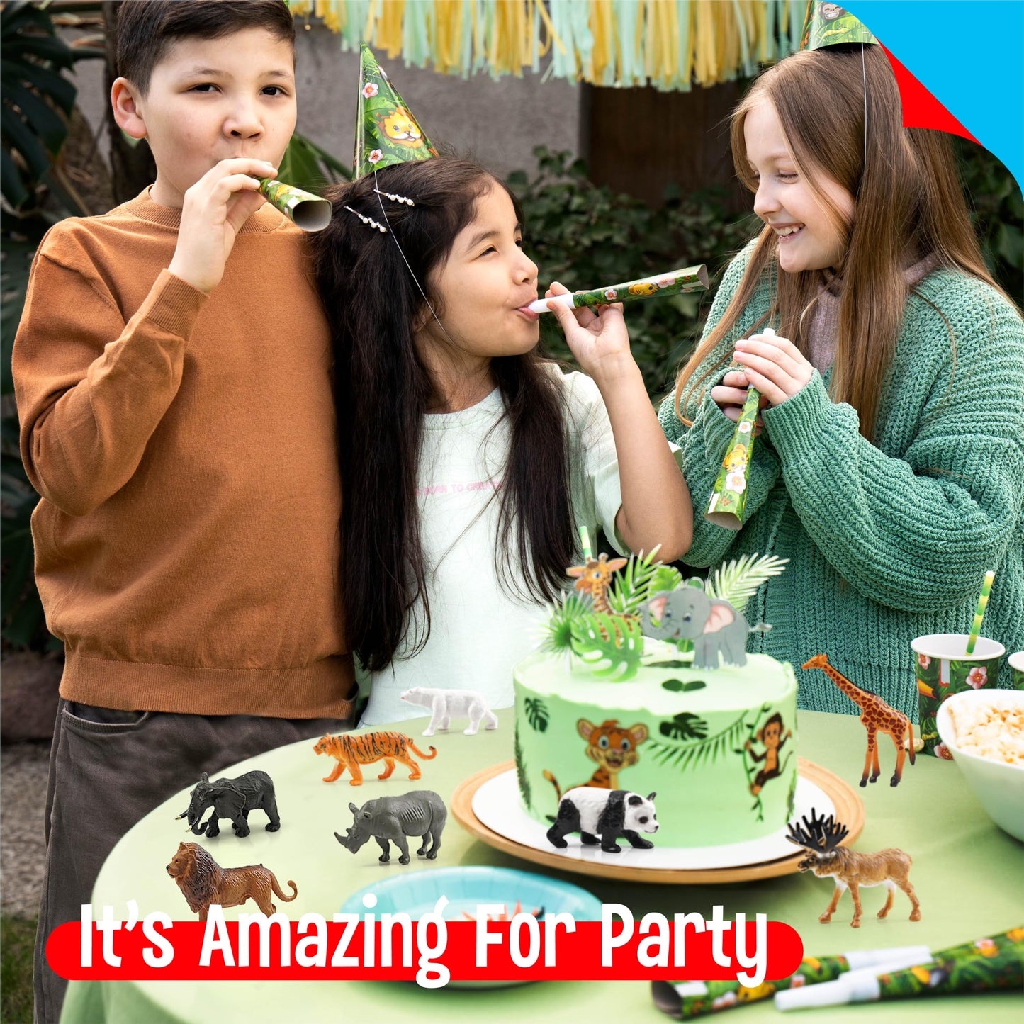 SpriteGru 15 Wild Animal Figurines — Educational Safari Toys for Kids