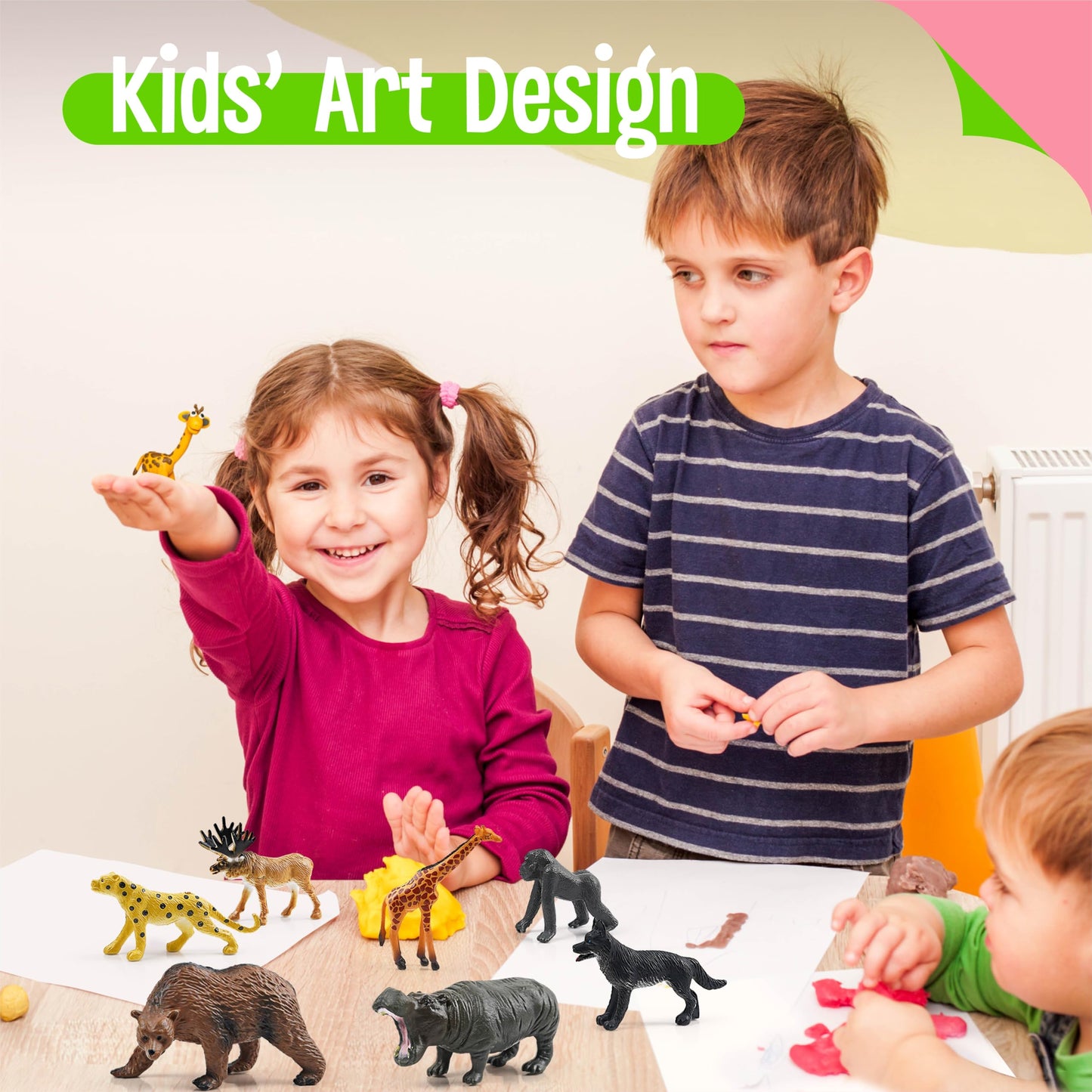 SpriteGru 15 Wild Animal Figurines — Educational Safari Toys for Kids