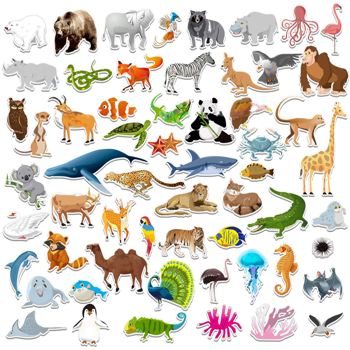 SpriteGru 59-Piece Zoo Animal Magnets for Toddlers – Learning & Play