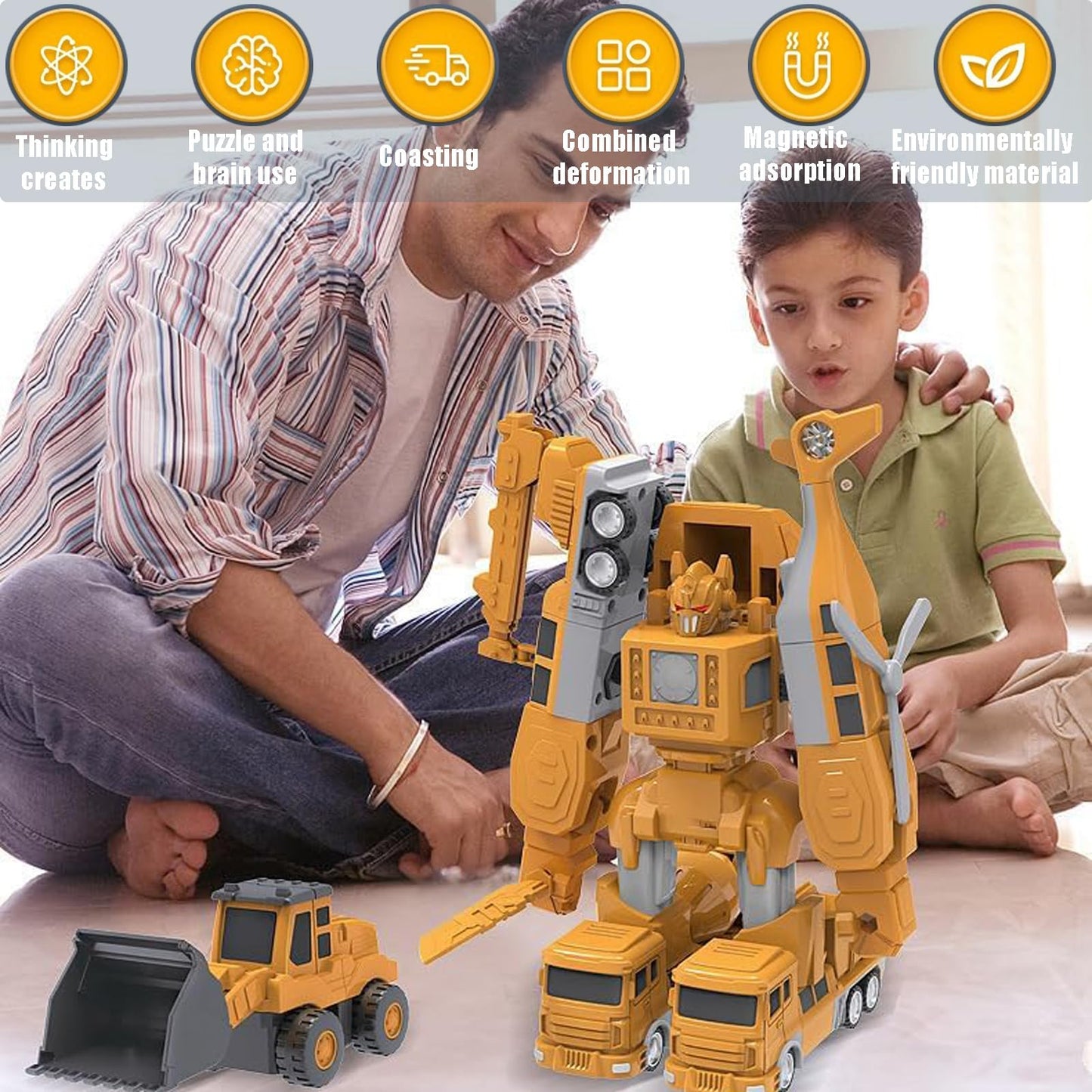 Sprstar Magnetic Transform Engineering Car Set – 35 Pcs with Storage Box