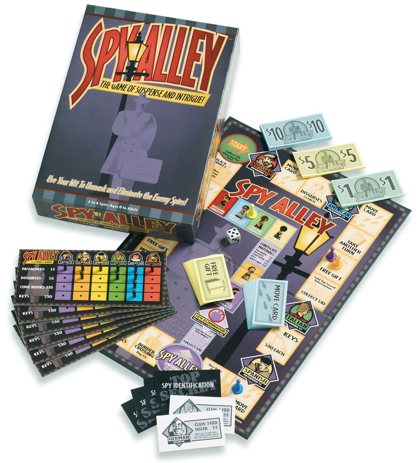 Spy Alley – Mensa Award-Winning Strategy Game | Social Deduction & Bluffing for 2-6 Players