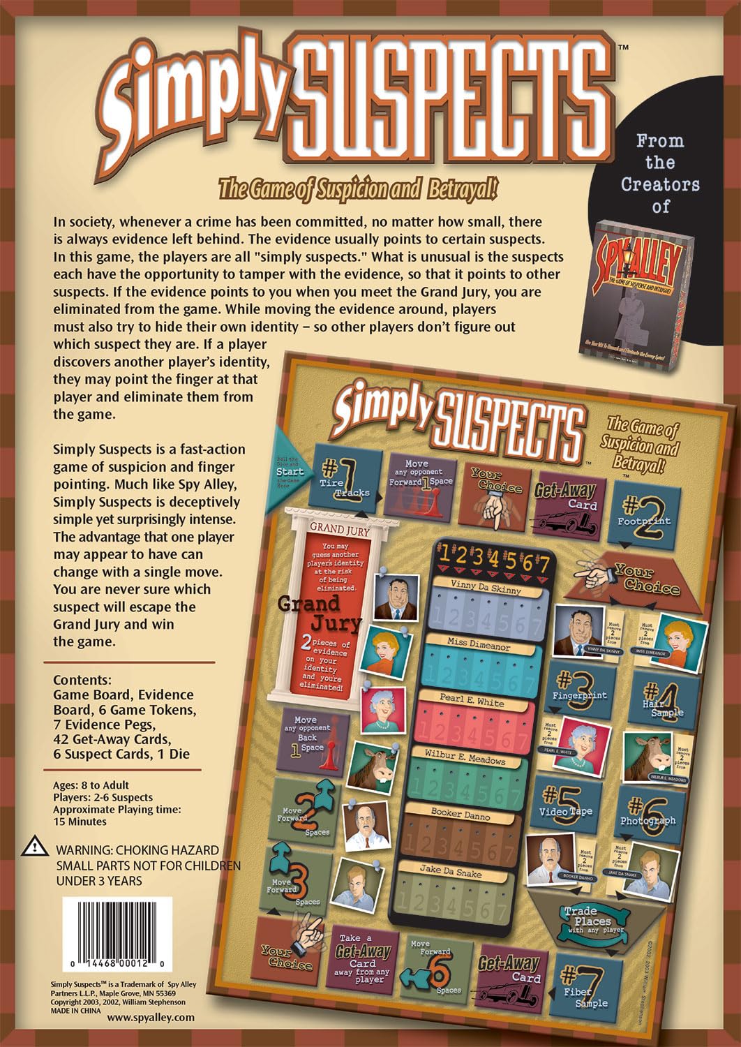 SPY ALLEY Simply Suspects | Fast-Paced Hidden Identity Detective Game for 2-6 Players