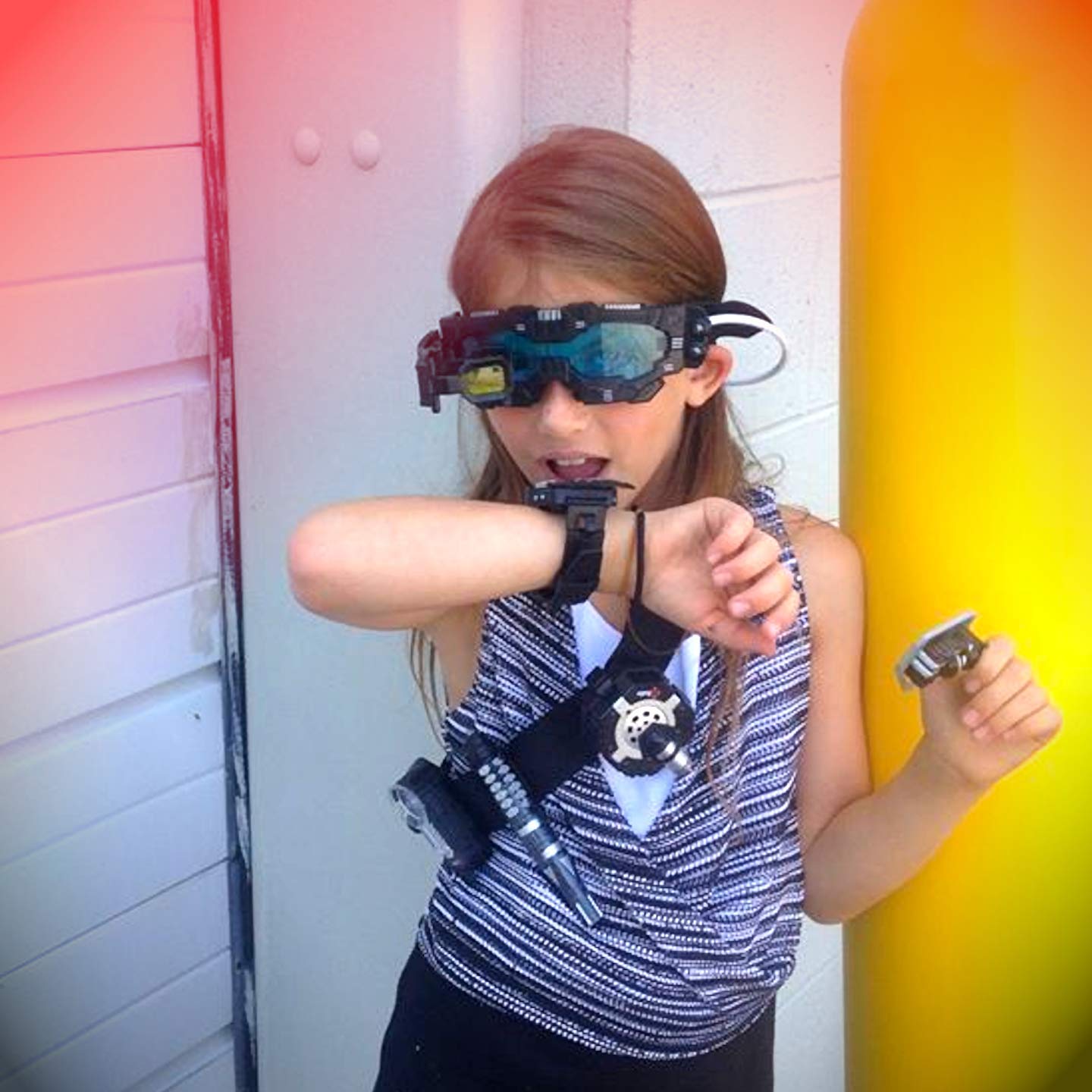 SpyX Night Mission Goggles – LED Beams, Flip-Out Scope, Adjustable Spy Glasses for Kids