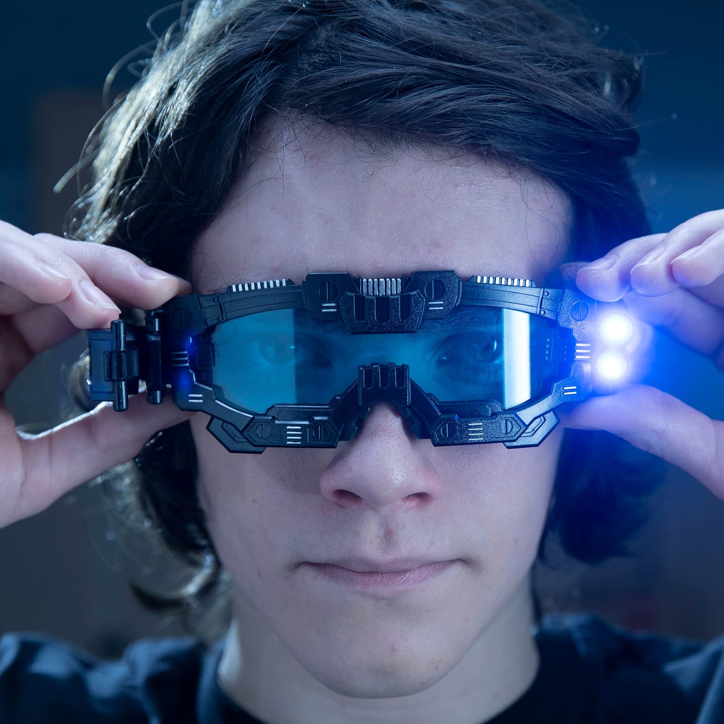 SpyX Night Mission Goggles – LED Beams, Flip-Out Scope, Adjustable Spy Glasses for Kids