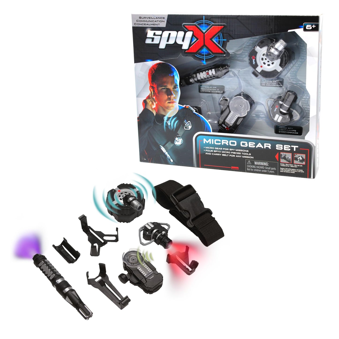 SpyX Micro Gear Set – 4 Real Spy Toys + Adjustable Belt for Kids' Spy Role Play