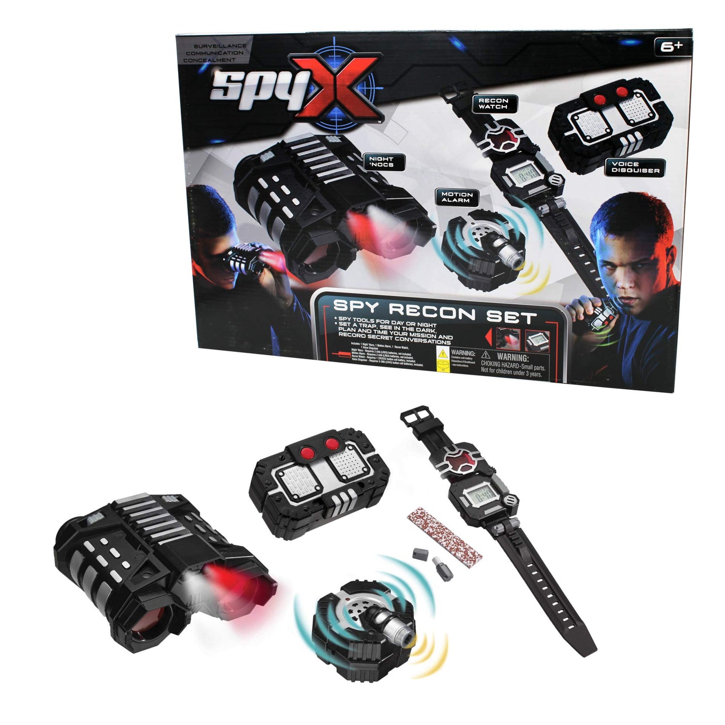 SpyX Recon Set: Night Nocs, Voice Disguiser, Recon Watch and Motion Alarm