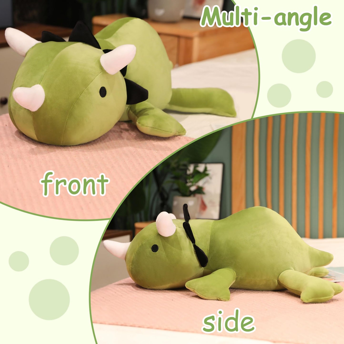 SQEQE Weighted Dinosaur Plush – 13.8-Inch Pillow Toy, Cozy Weighted Dinosaur Stuffed Animal