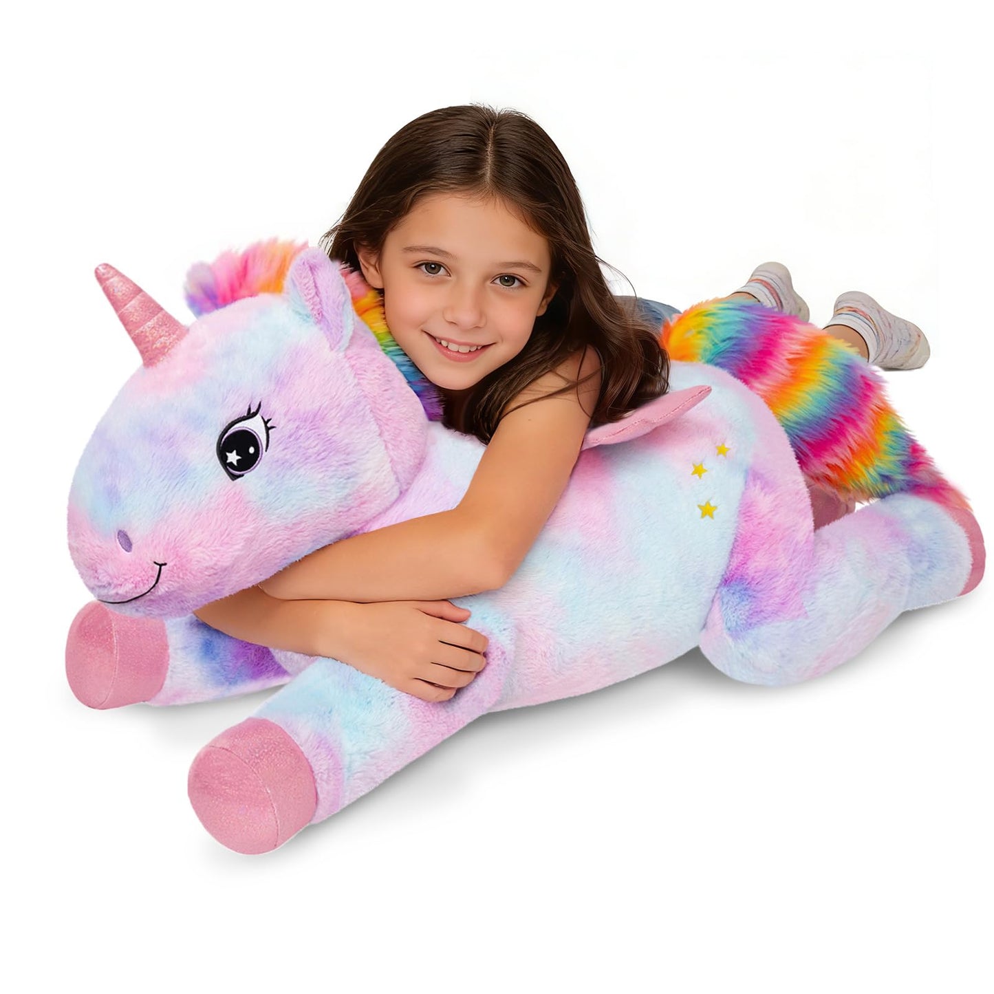 SQEQE Giant Unicorn Stuffed Animal 43-Inch - Big Plush Toy for Kids & Adults