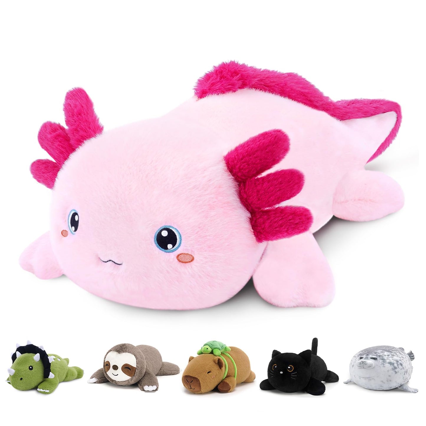 SQEQE Weighted Axolotl Plush — 13.8-Inch Soft Hug Pillow, Cozy Gift for Kids & Adults
