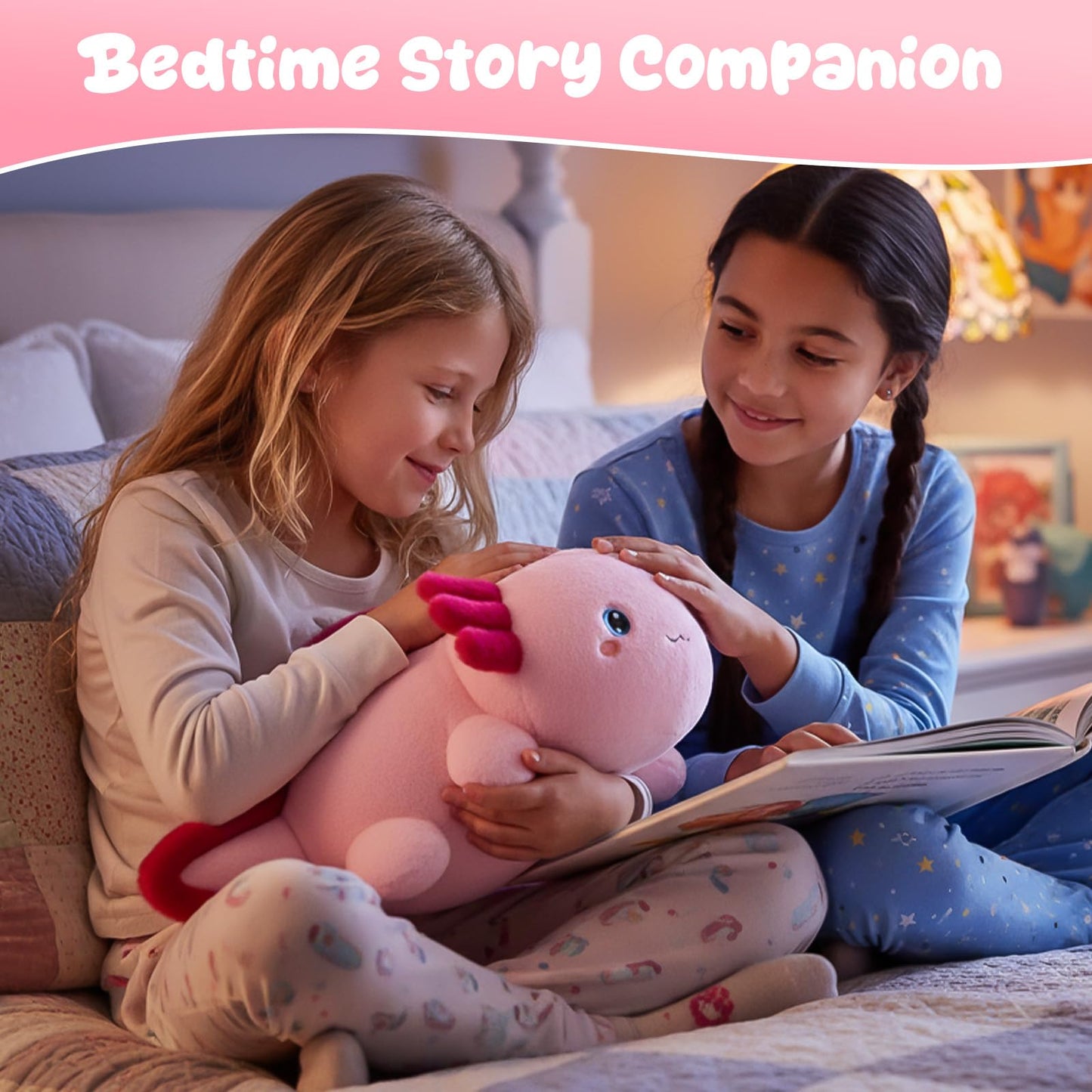 SQEQE Weighted Axolotl Plush Toy – 23.6 in, 3.8 lb, Cozy Hug Pillow for Kids & Adults