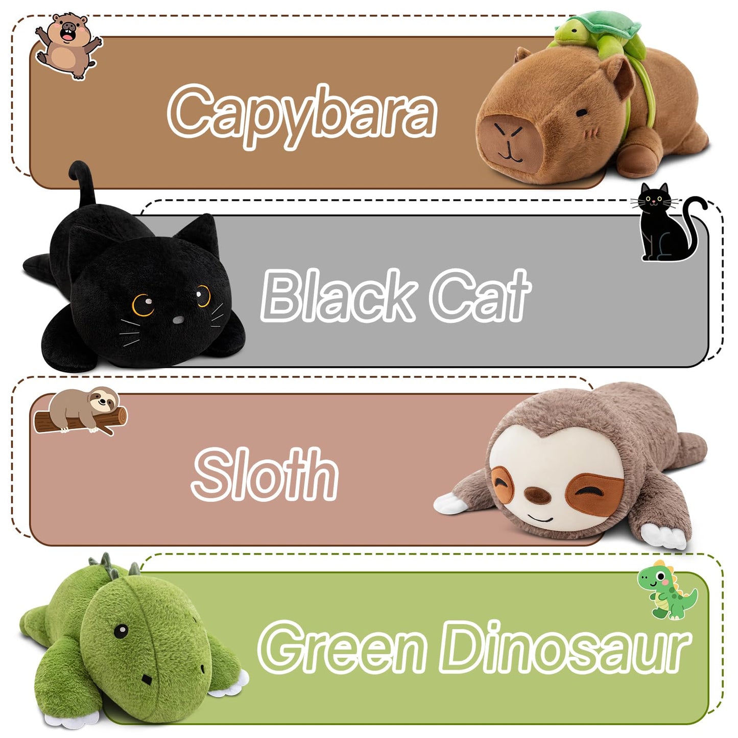 SQEQE Weighted Black Cat Plush - 13.8 Inch Cozy Weighted Stuffed Animal, 1.7 Lbs