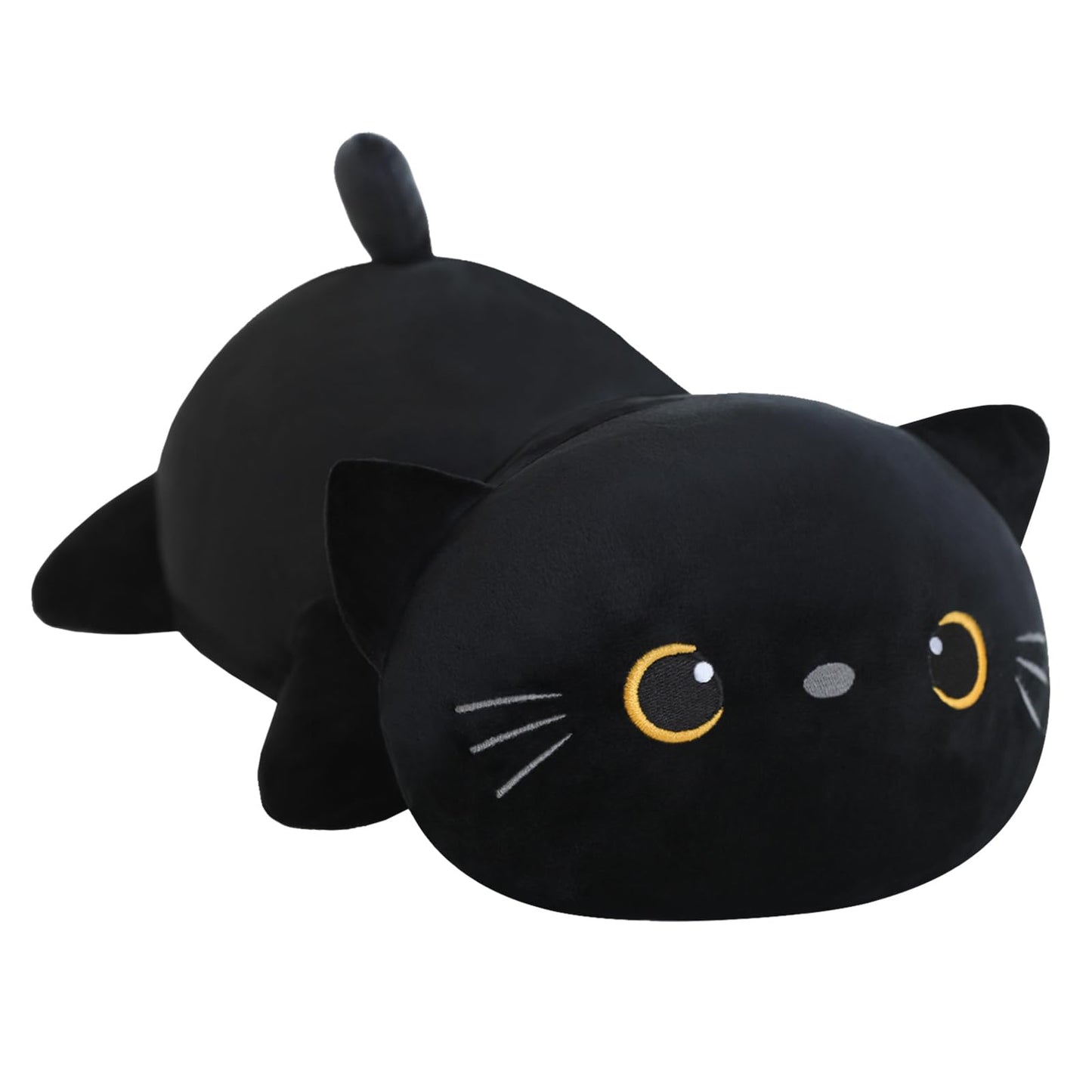 SQEQE Weighted Black Cat Plush – 13.8 Inch Soft Plush Pillow Toy, 1.6 Lbs