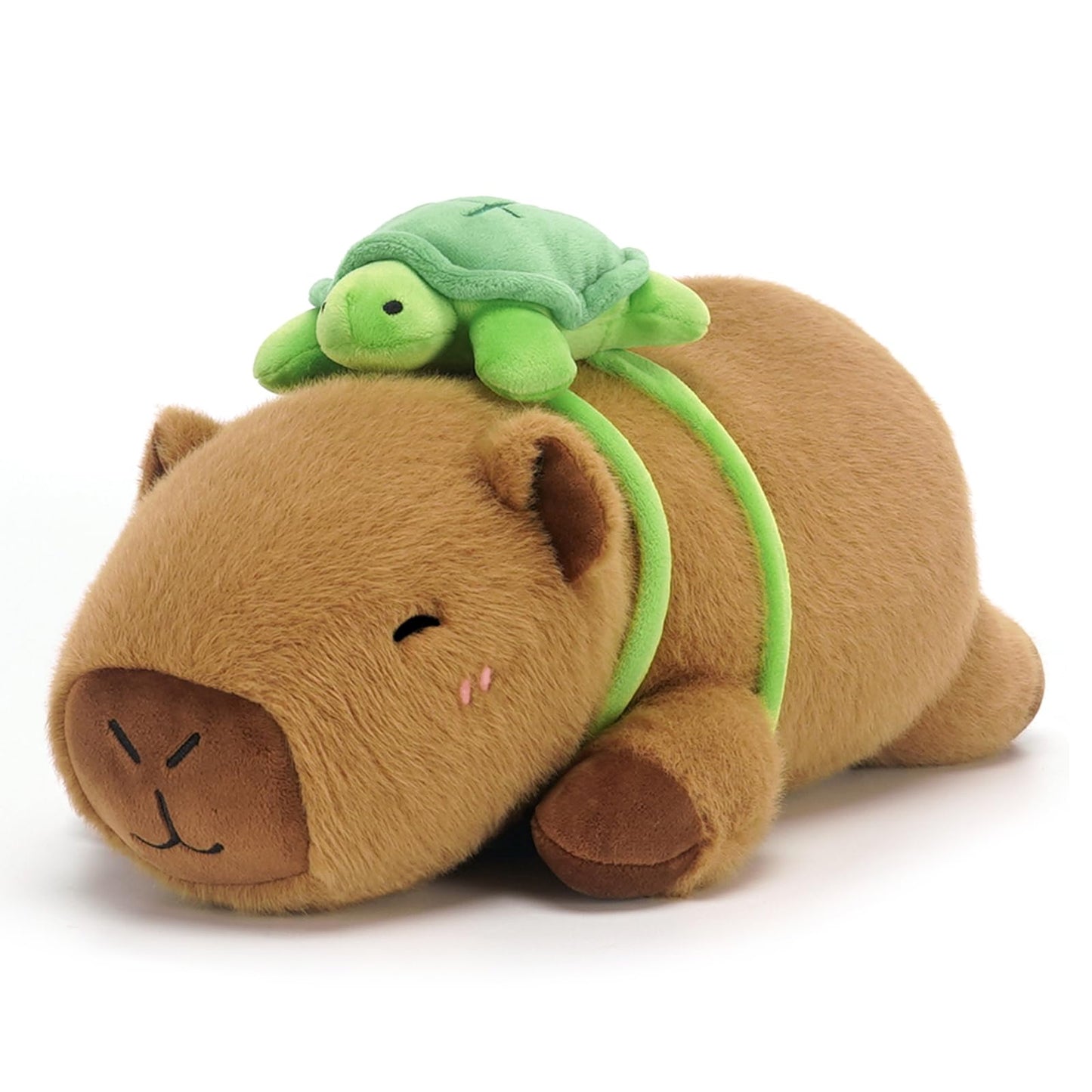 SQEQE Weighted Capybara Plush with Turtle Backpack – 13.8 in, 1.7 lb | Cozy Hug Toy for Kids & Adults