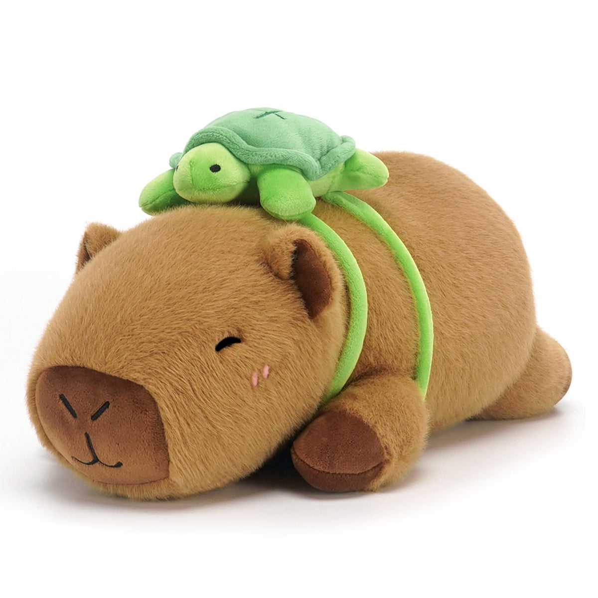 SQEQE Weighted Capybara Plush with Turtle Backpack - 9.8 Inch, 0.8 lb