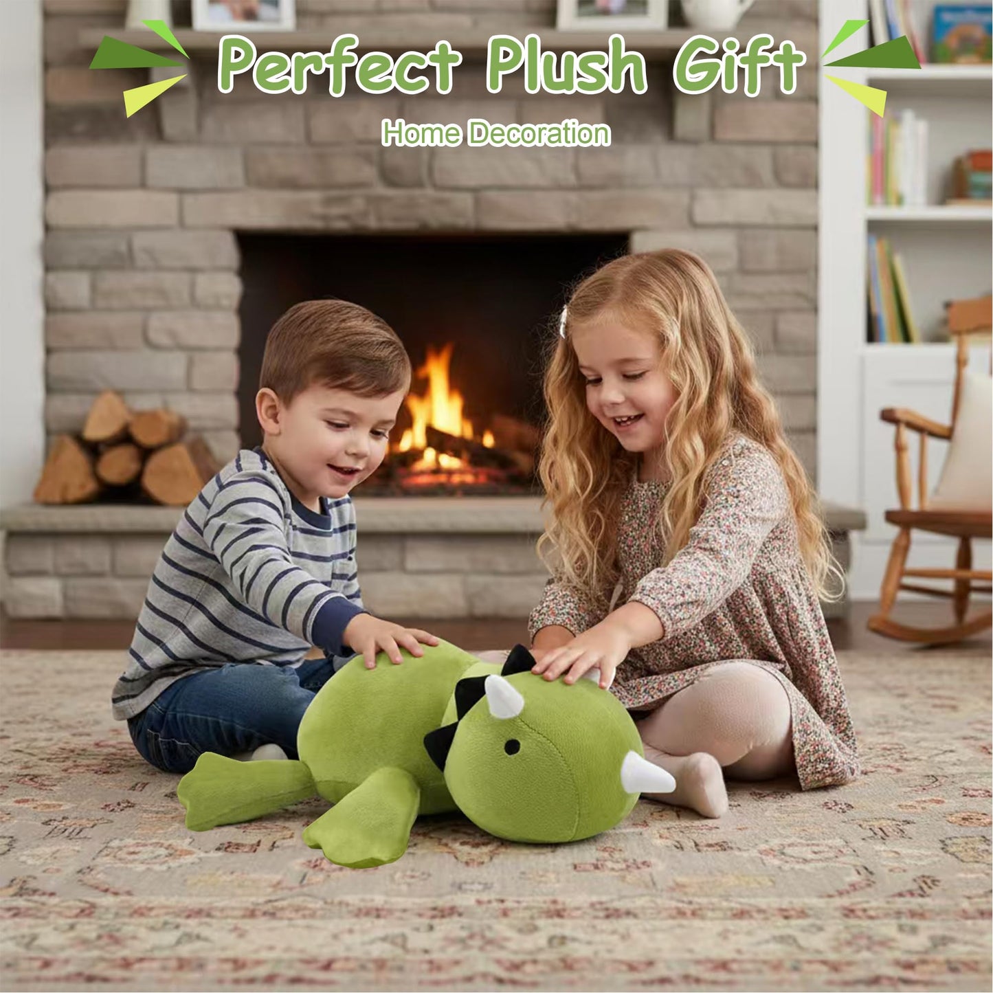 SQEQE Weighted Dinosaur Plush – 13.8-Inch Pillow Toy, Cozy Weighted Dinosaur Stuffed Animal