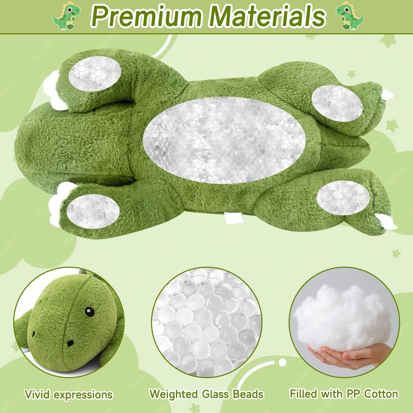 SQEQE Weighted Dinosaur Plush – 23.6-inch T-Rex Pillow Toy, 3.8 lbs