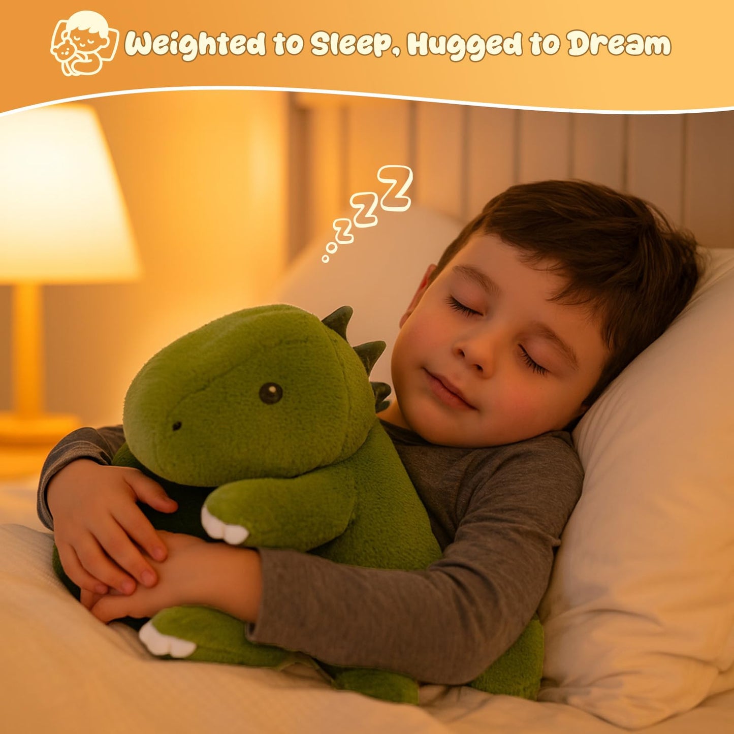 SQEQE Weighted Dinosaur Plush – 23.6-inch T-Rex Pillow Toy, 3.8 lbs
