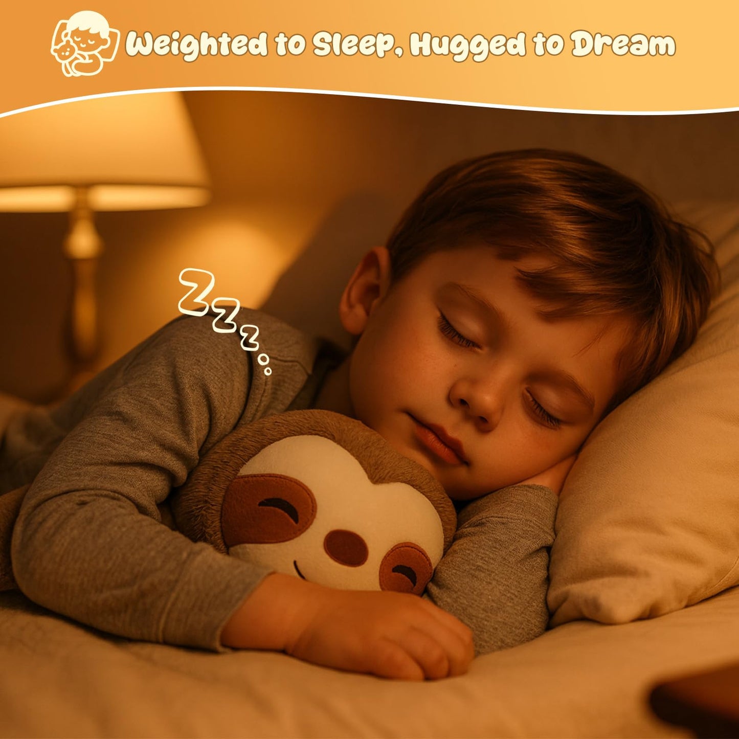 SQEQE Weighted Sloth Plush 23.6in | Soft Pillow Toy, 3.8 Lbs - Cozy Hug for Kids & Adults
