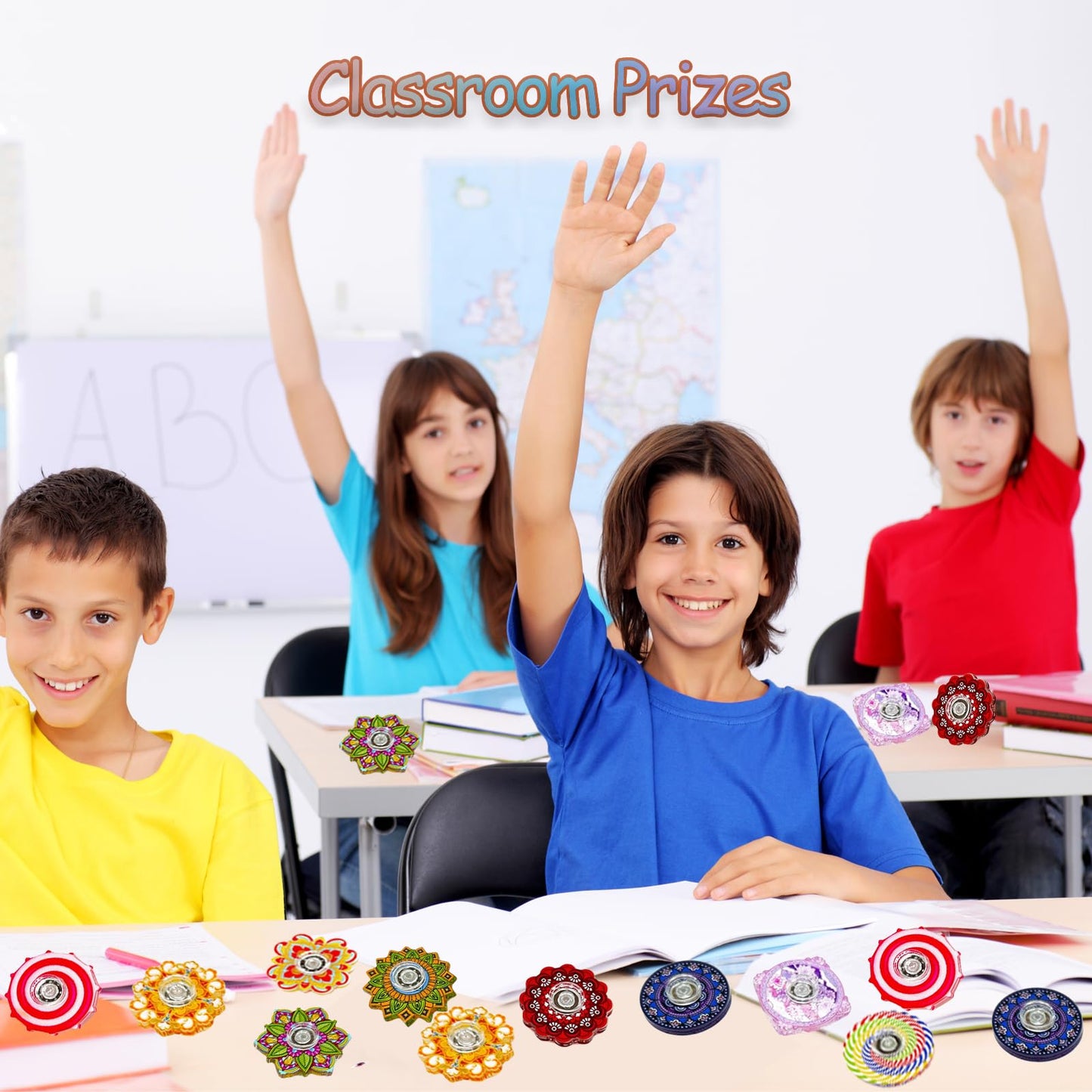 Sqlhrke 40 Pack Mini Fidget Spinners – Stress Relief Sensory Toys for All Ages | Party Favors & Classroom Prizes