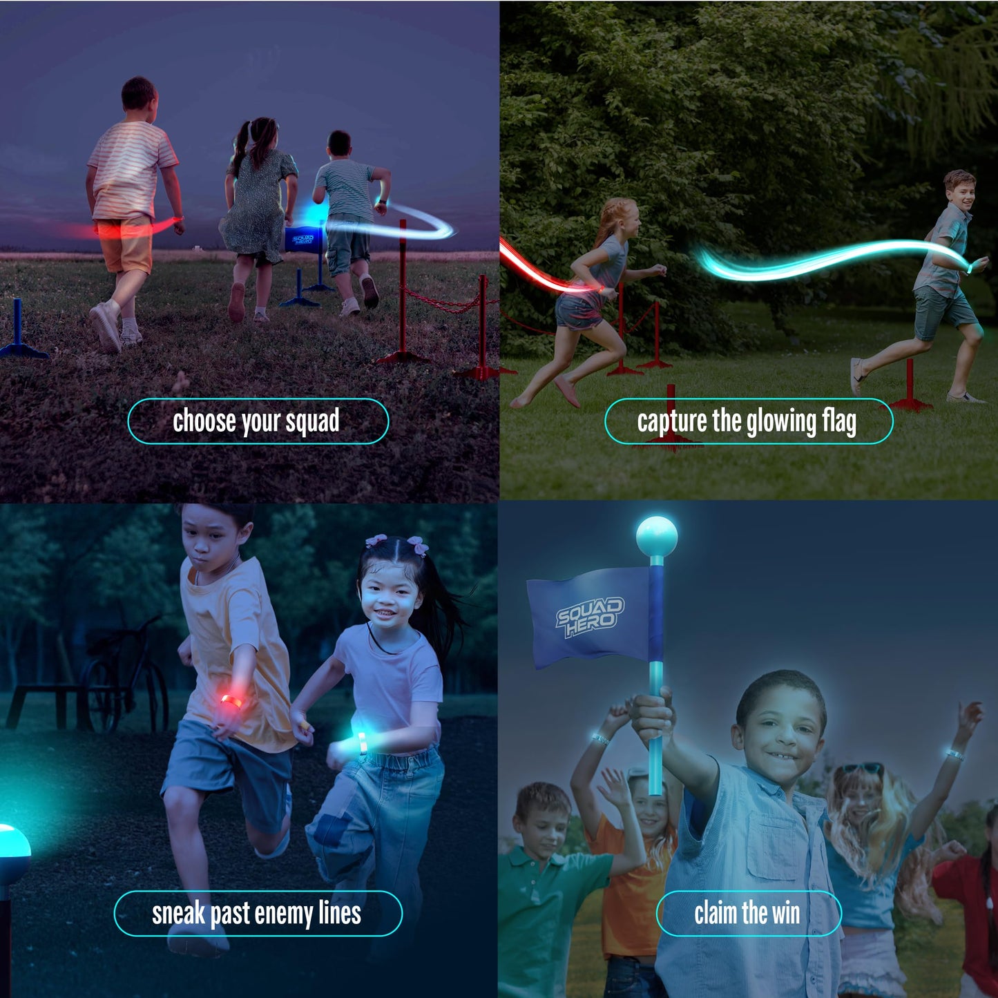 Squad Hero Capture the Flag Glow-in-the-Dark Game Set – Outdoor Night Play