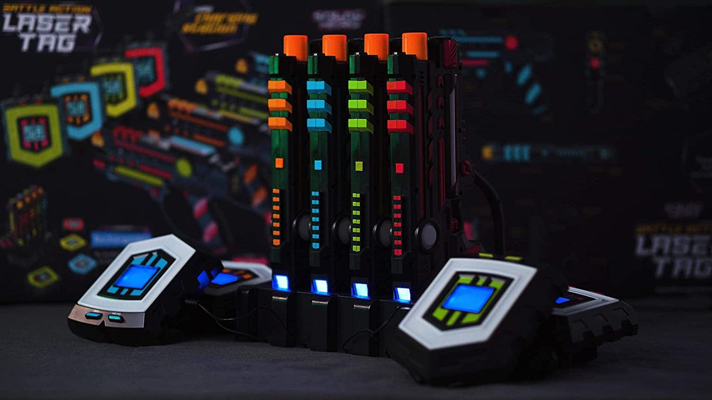 Squad Hero Rechargeable Laser Tag Set of 4 - 360° Sensors + LCD HUD