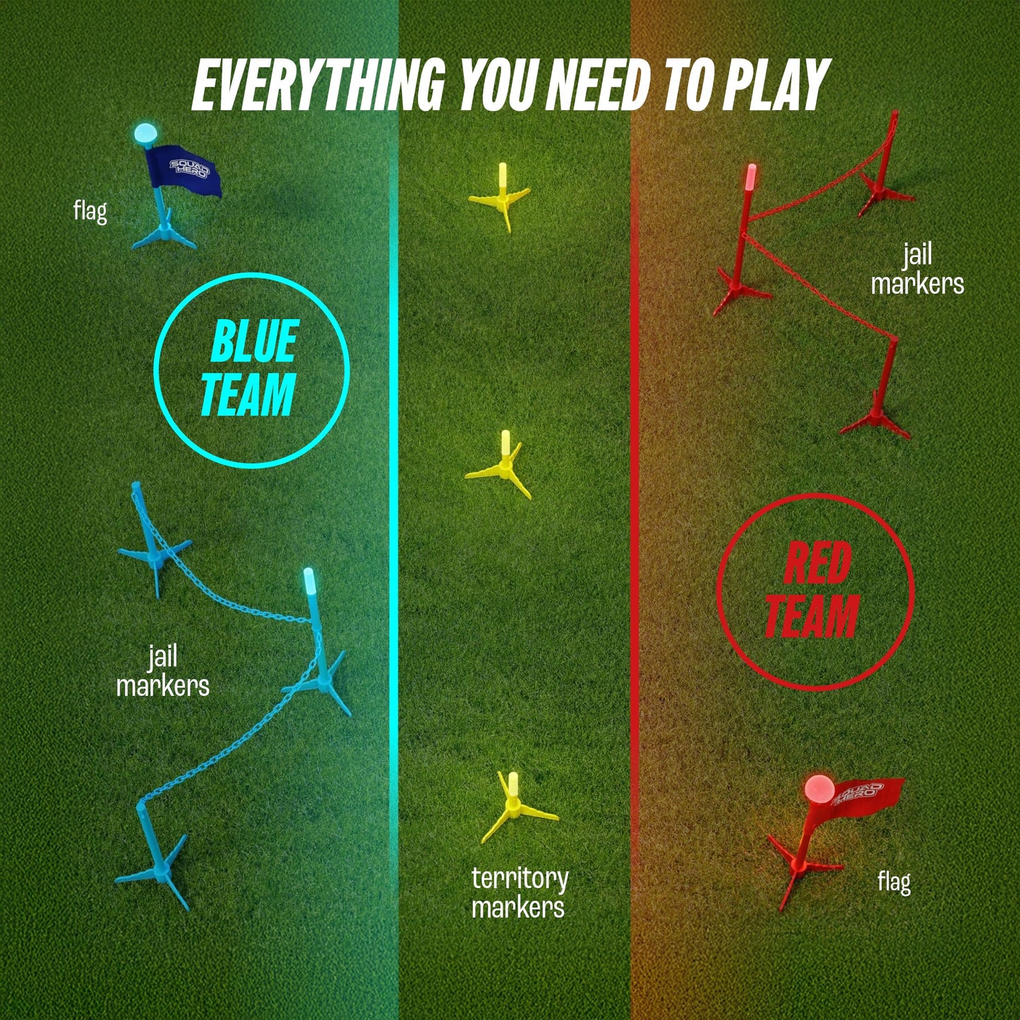 Squad Hero Capture the Flag Glow-in-the-Dark Game Set – Outdoor Night Play