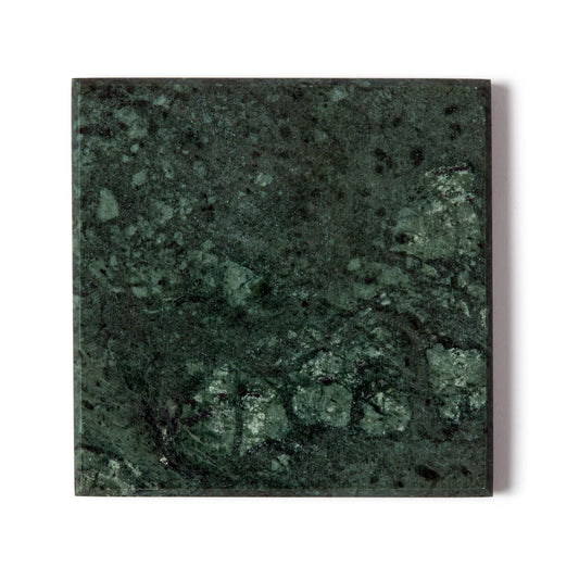 Square Marble Coasters - 10cm - Green - Pack of 6
