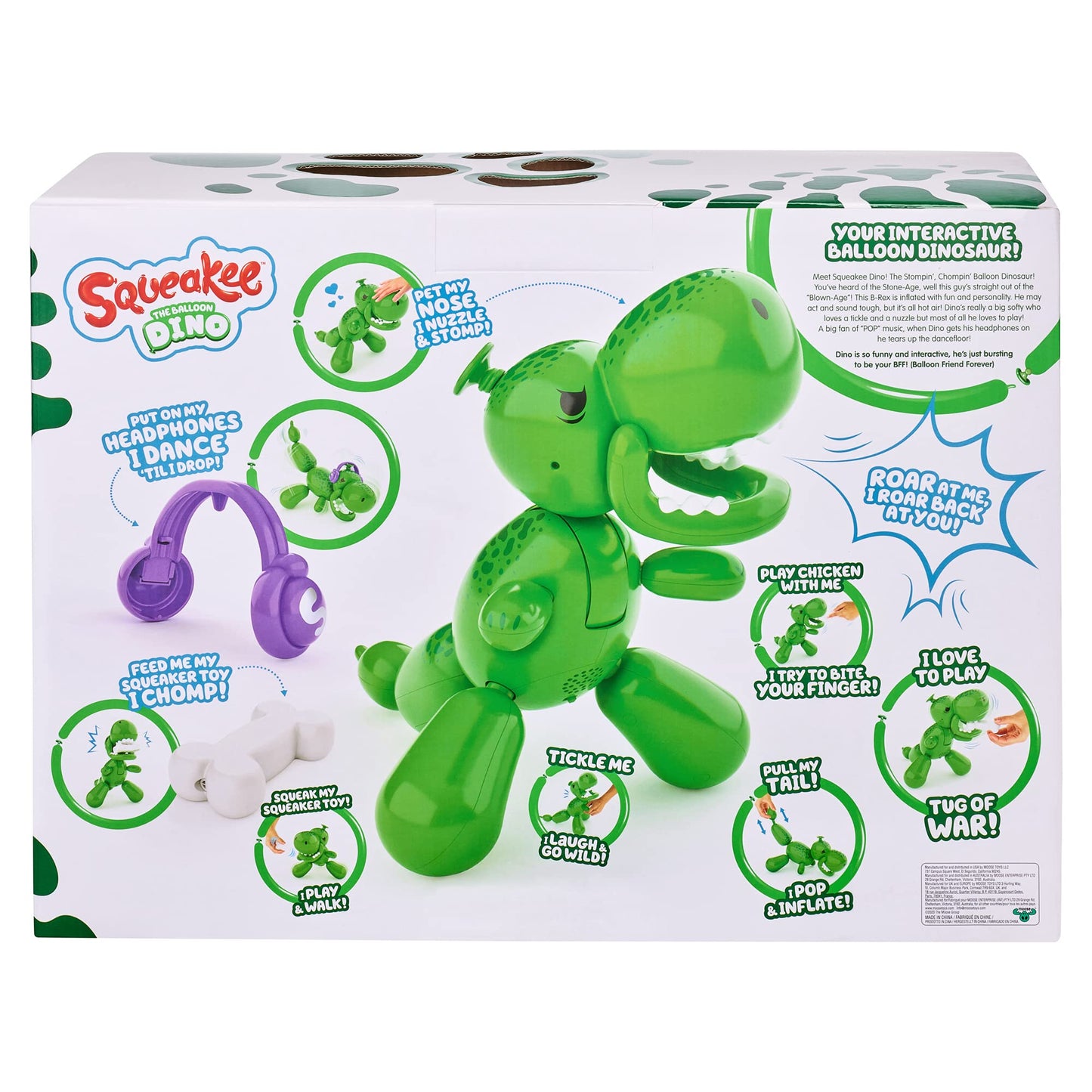 Squeakee The Balloon Dino – Interactive Balloon Dinosaur Toy with 70+ Sounds