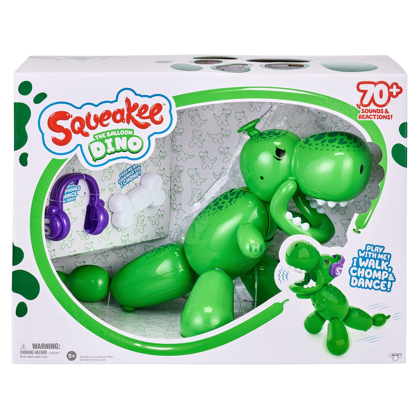 Squeakee The Balloon Dino – Interactive Balloon Dinosaur Toy with 70+ Sounds