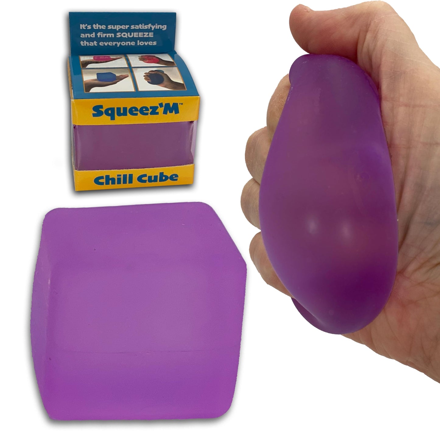 Squeez'M Chill Cube – Premium Purple Desk Fidget for Focus & Quiet Stress Relief
