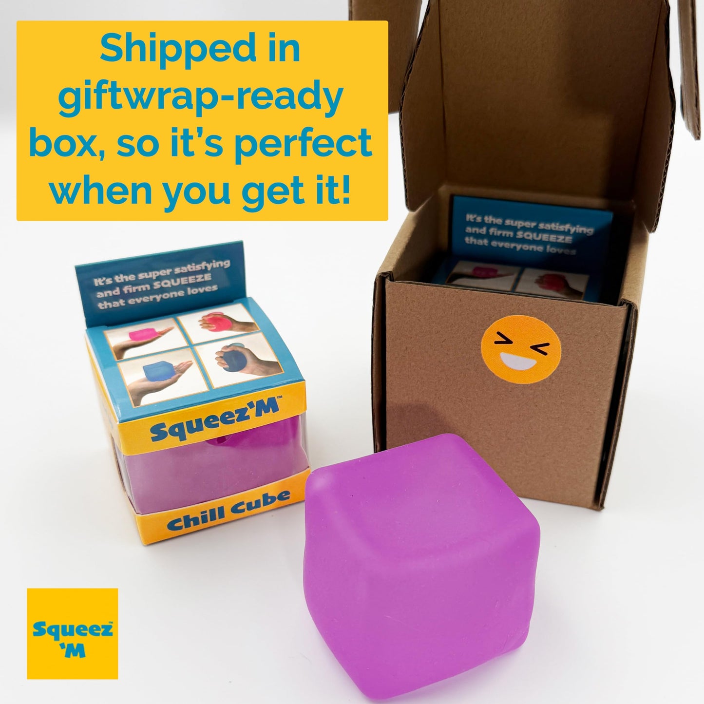 Squeez'M Chill Cube – Premium Purple Desk Fidget for Focus & Quiet Stress Relief