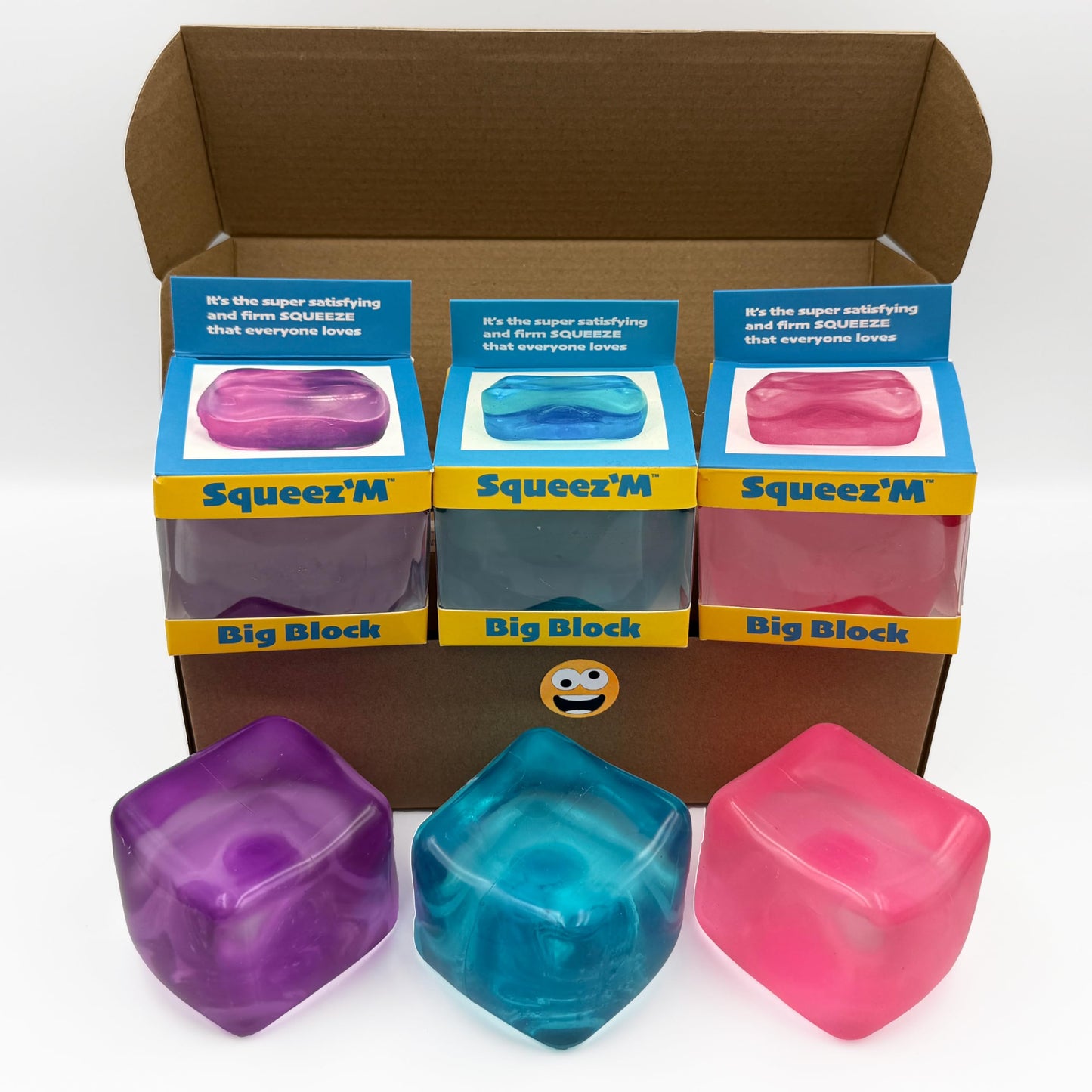 Squeez'M Premium Big Block Cube - 35% Larger Sensory Fidget for Focus & Play