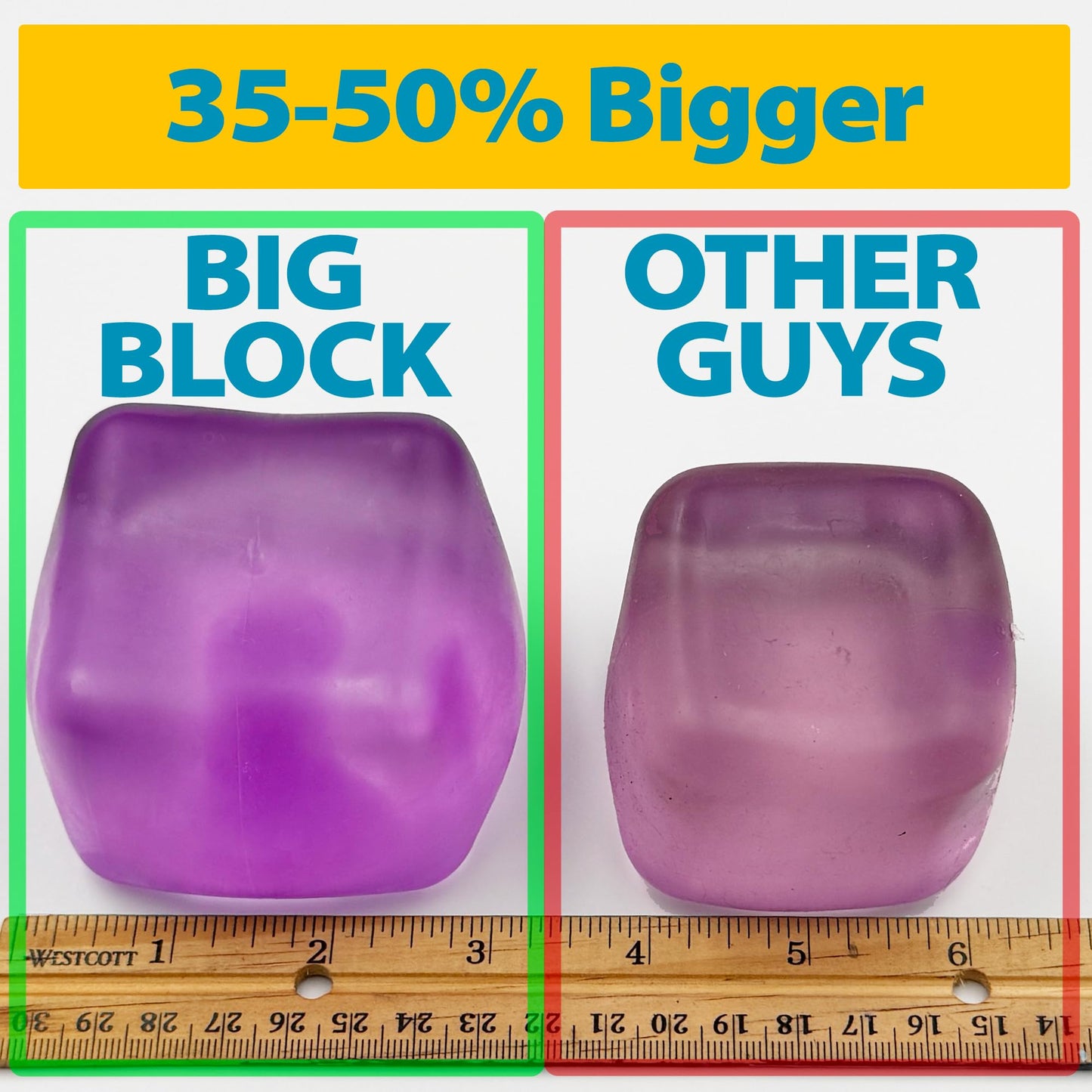 Squeez'M Premium Big Block Cube – 35% Larger, ASTM F963 Certified, Gift-Ready Sensory Toy