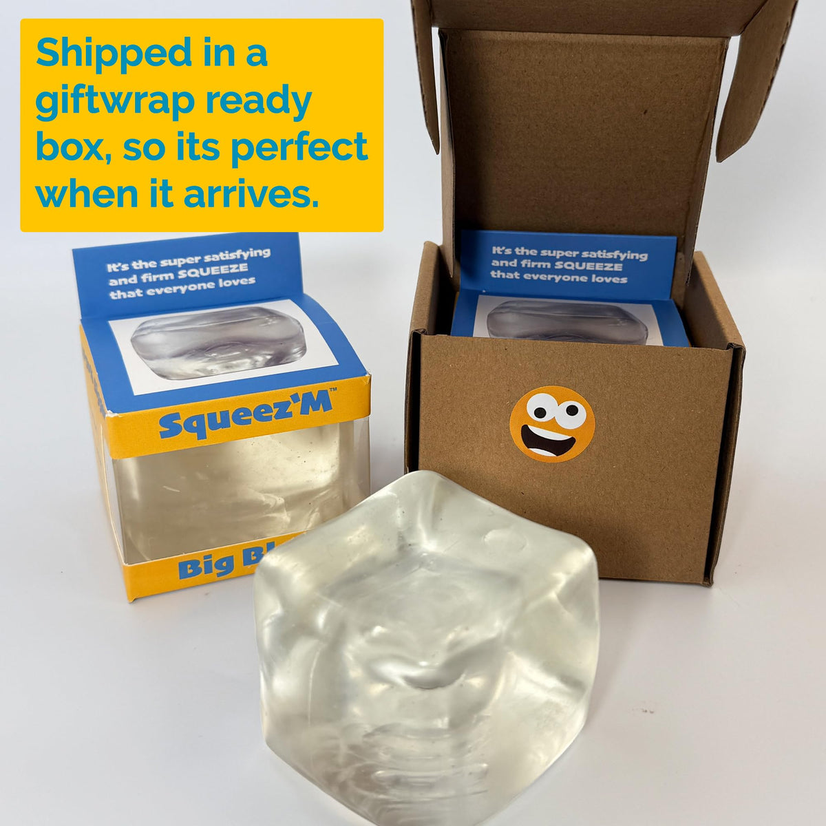 Squeez'M Premium Big Block Cube – 35% Larger Sensory Fidget, Gift-Ready