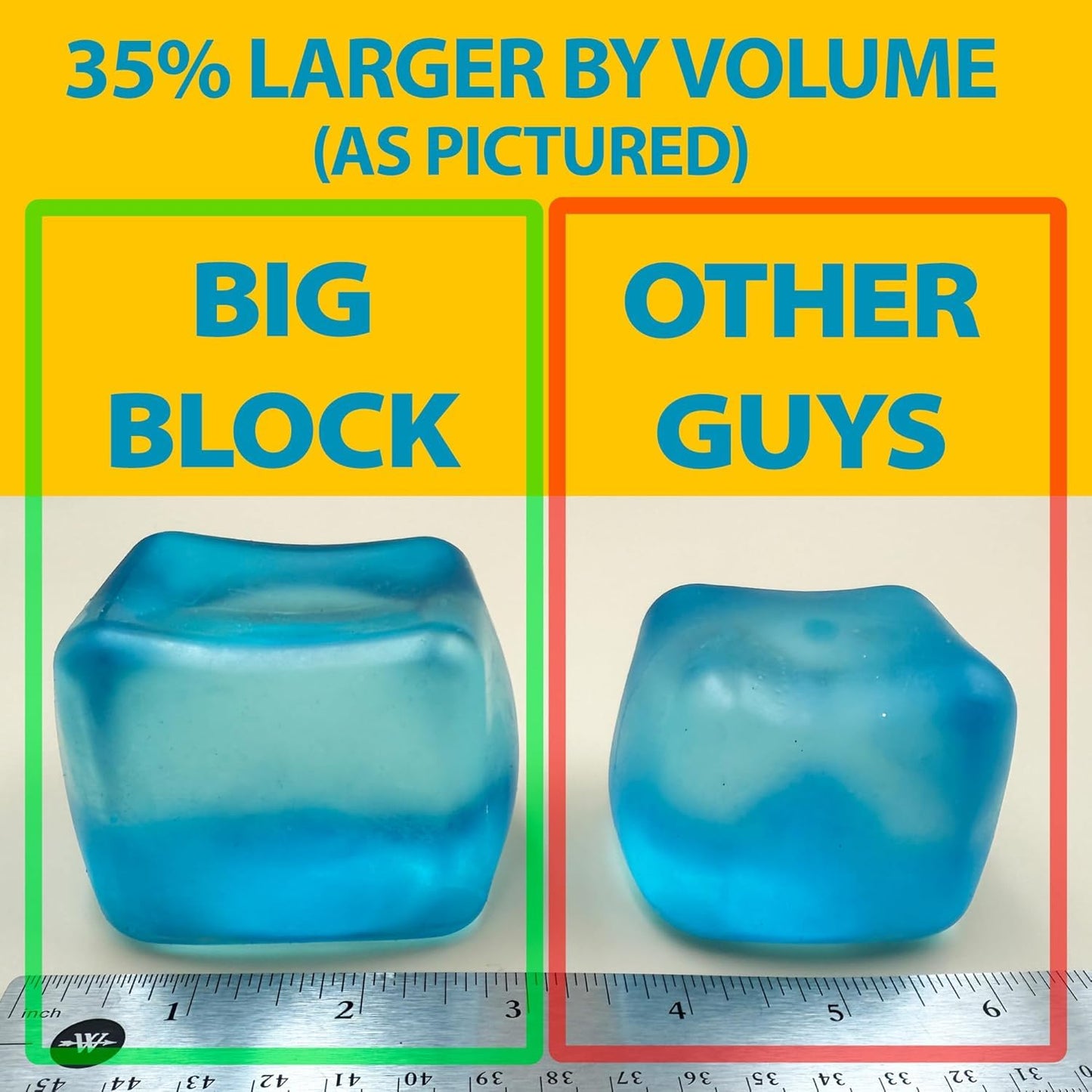 Squeez'M Premium Big Block Cube - 35% Larger Sensory Fidget for Focus & Play