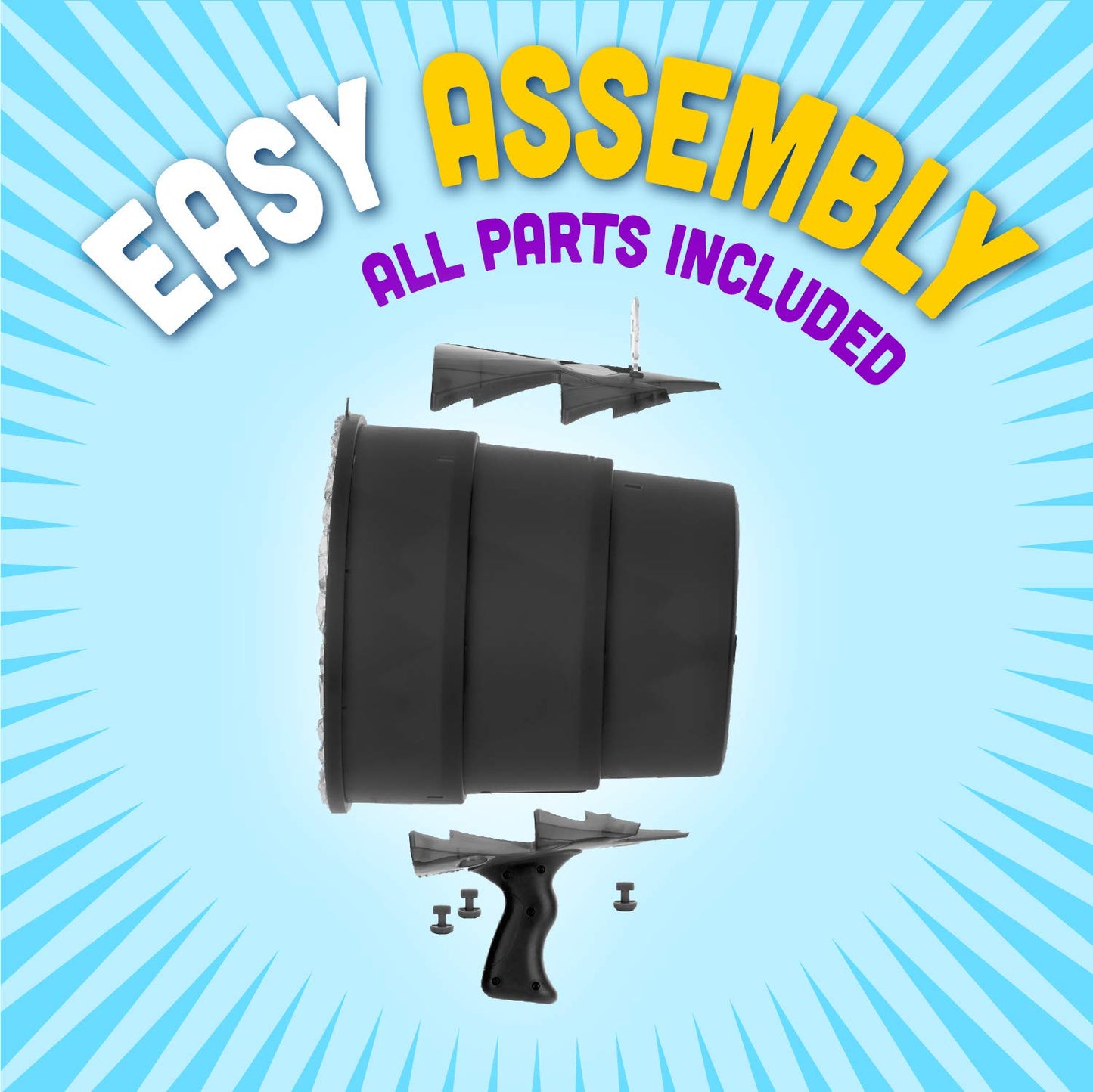 Squirrel Products AirZooka Air Blaster – Fun Indoor/Outdoor Air Toy for Ages 6+ (Black)