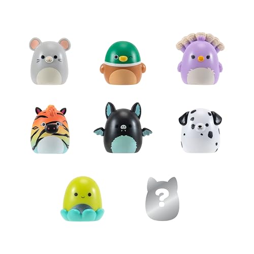 Squish-a-longs 8 Pack: 1-Inch Mini-Squish with Ring, Accessories & Collector’s Guide
