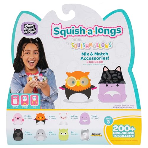 Squish-a-longs Mini-Squish 8-Pack Wave 3 Style 3 – Portable Collectibles with Accessories