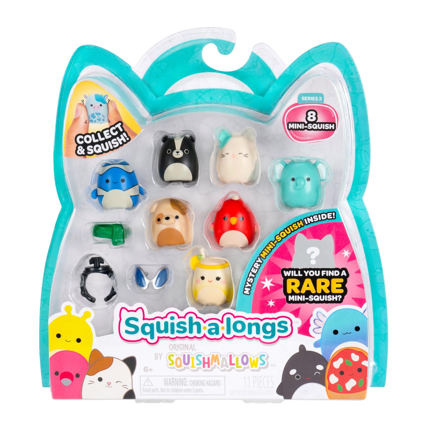 Squish-a-longs Mini-Squish 8-Pack (Wave 3, Style 4) | Collectible 1-Inch Squishmallows