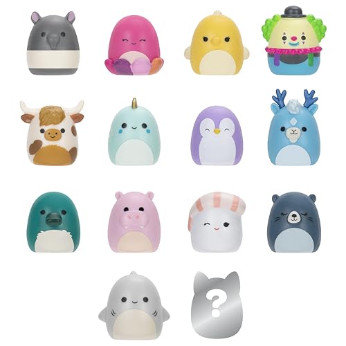 Squish-a-longs 14 Pack – Series 2, Wave 1 | 1-Inch Mini-Squish with Accessories & Ring