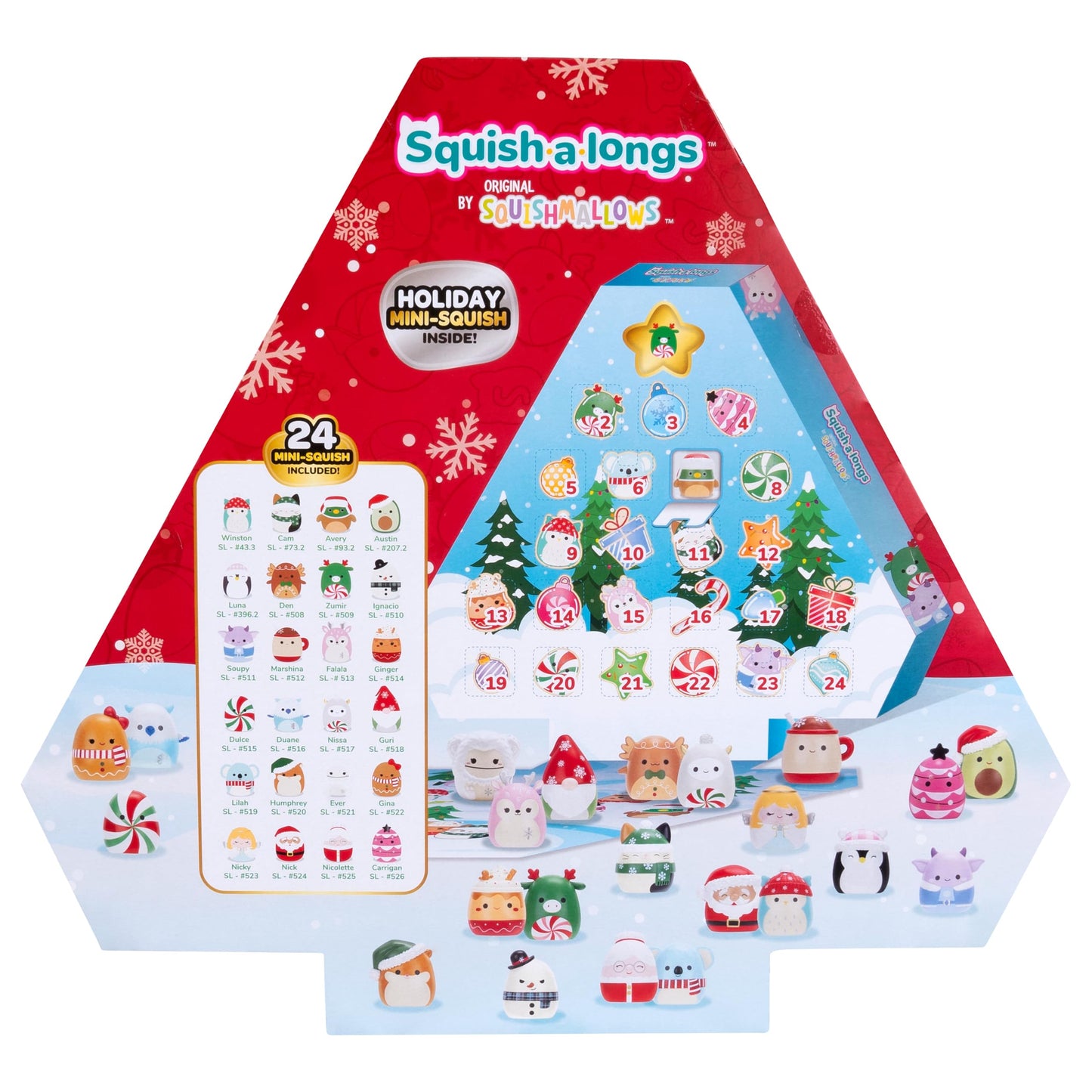 Squish-a-longs Holiday Countdown Calendar – 24 Mini-Squish Collectibles (Wave 3)