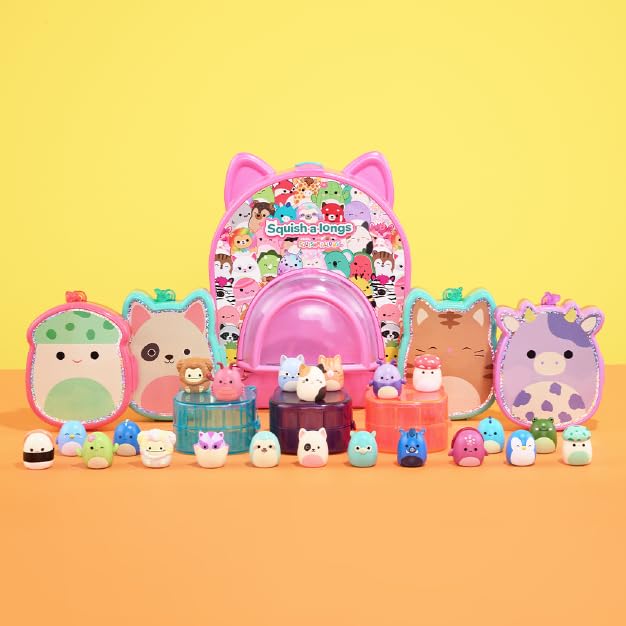 Squish-a-longs 8 Pack: 1-Inch Mini-Squish with Ring, Accessories & Collector’s Guide