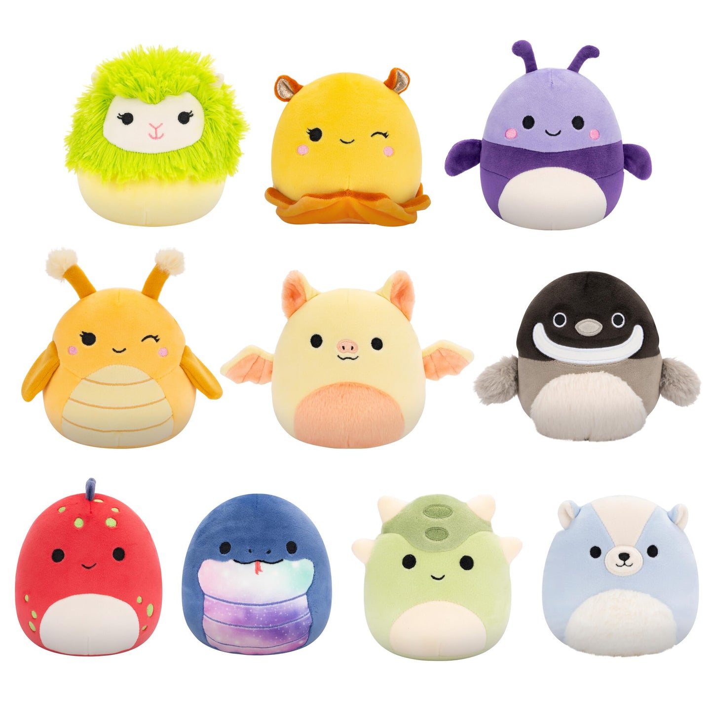 Squishmallows Original 5-Inch 10-Pack – Axel, Bijan, Cavaleri, Dolan, Gertrude, Greer, Herman, Meghan, Nolan, Sol | Official Jazwares Plush