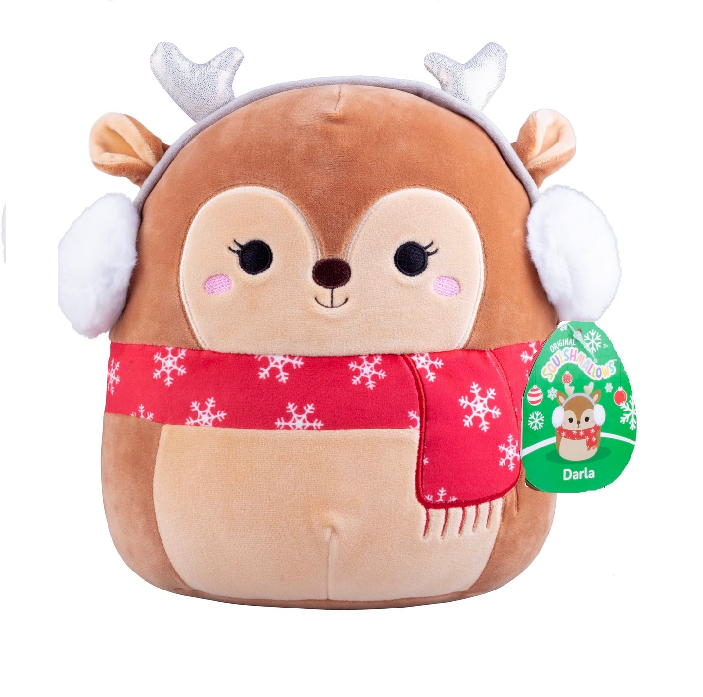 Squishmallows Original 10-Inch Darla the Christmas Deer – 2025 Limited Edition Holiday Reindeer Plush