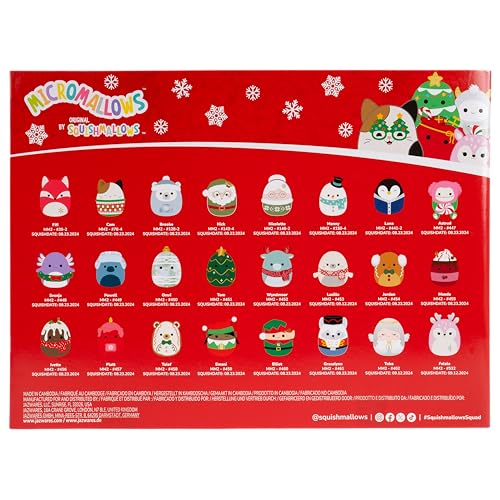 Squishmallows Original 24-Day Micromallows Holiday Advent Calendar – 2.5-Inch Plush