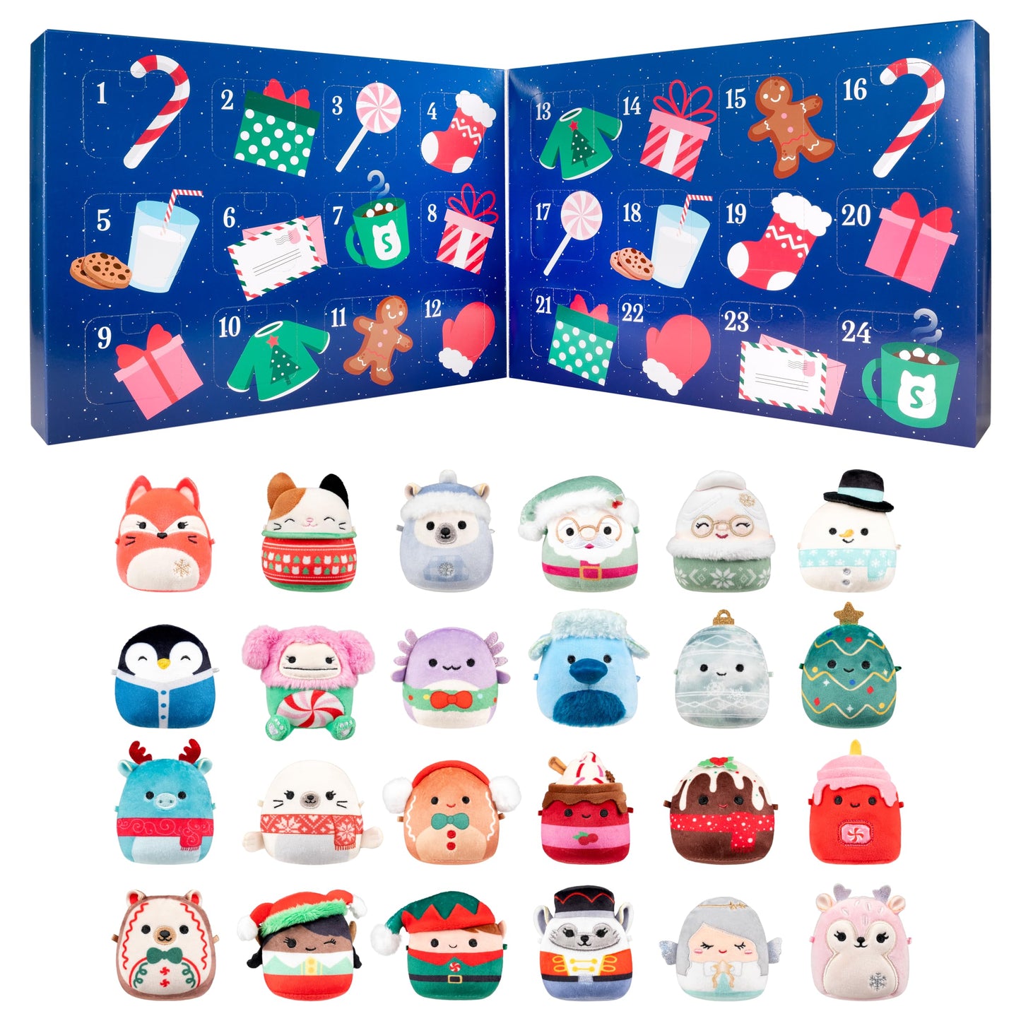 Squishmallows Original 24-Day Micromallows Holiday Advent Calendar – 2.5-Inch Plush
