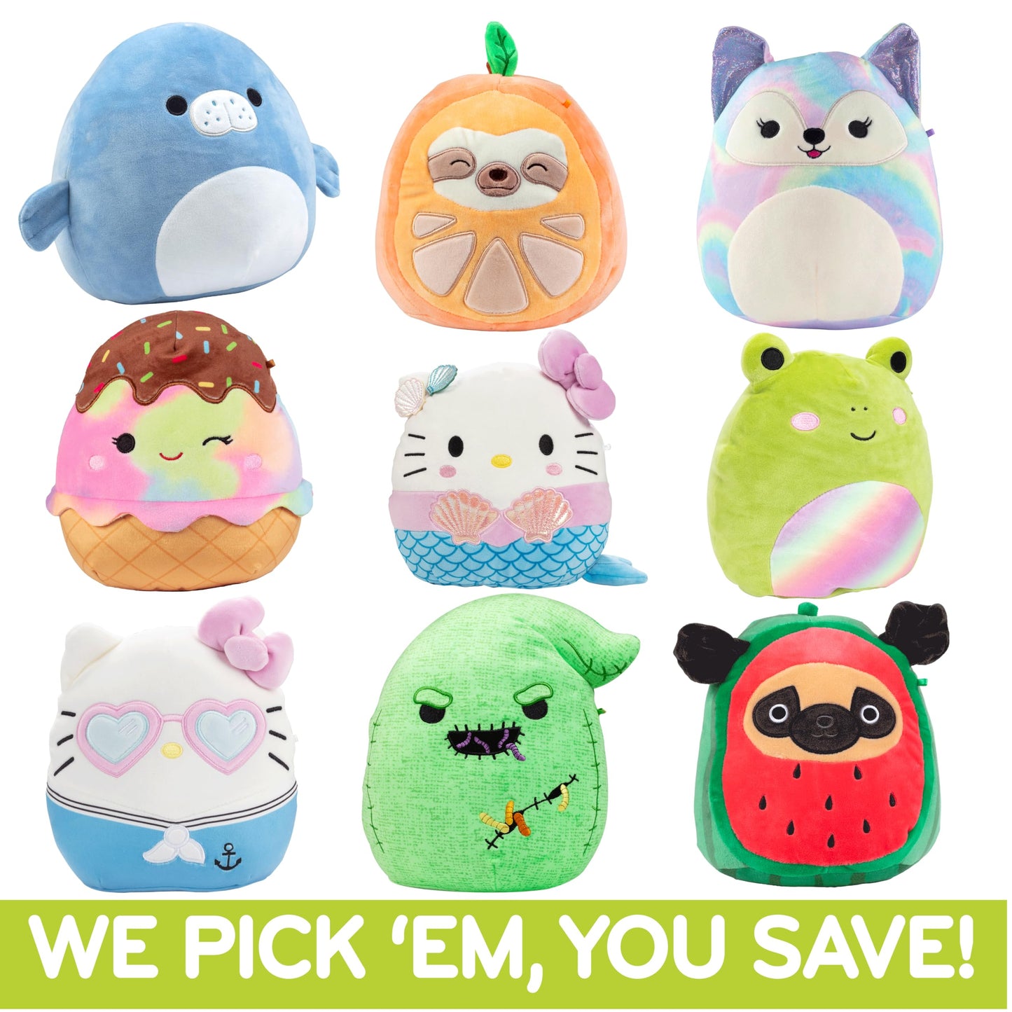 Squishmallows Mystery 8-Inch 3-Squish Value Pack | Official Jazwares Plush Toys