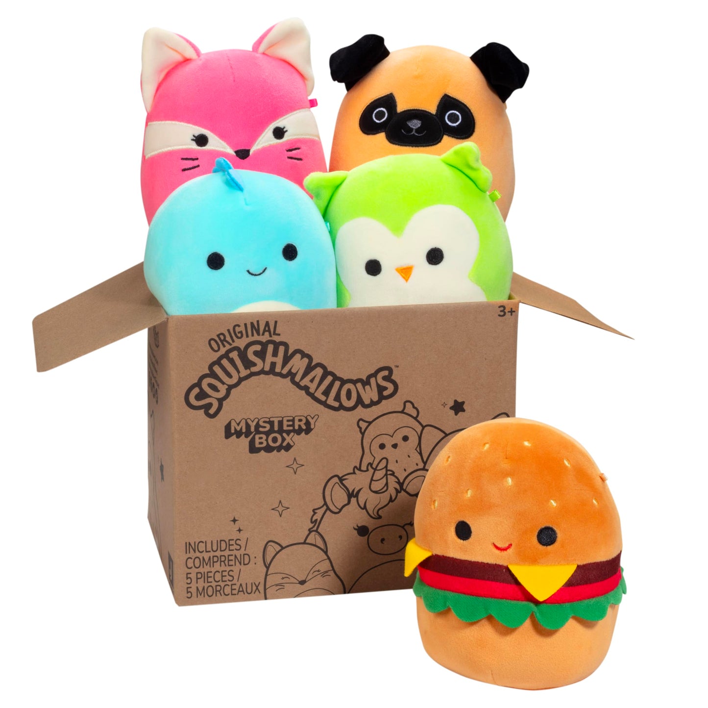 Squishmallows 5-Inch Mystery Box Plush 5 Pack — Official Jazwares