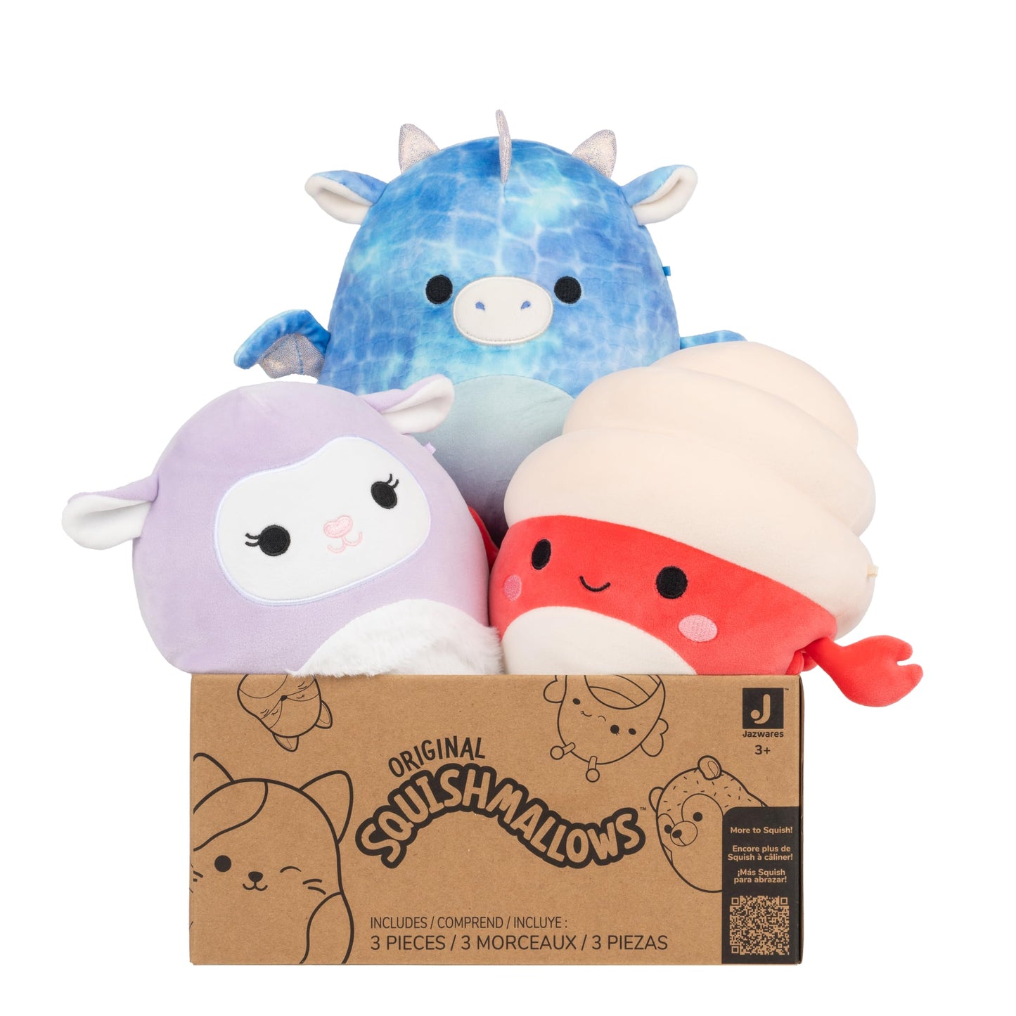 Squishmallows Original Mystery 3-Pack (8-Inch) – Official Jazwares Plush