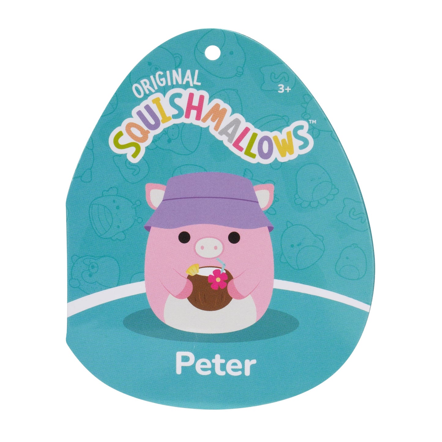 Squishmallows Peter Pig 16in Plush with Tropical Drink and Bucket Hat – Official Jazwares